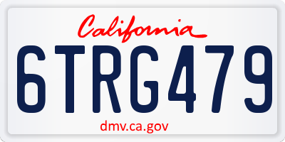 CA license plate 6TRG479
