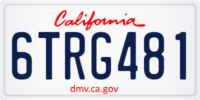 CA license plate 6TRG481