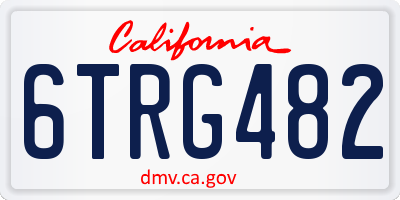 CA license plate 6TRG482