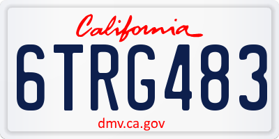 CA license plate 6TRG483