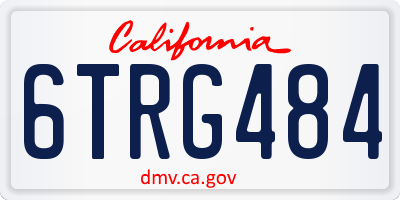 CA license plate 6TRG484