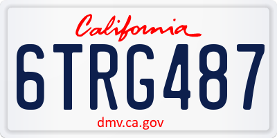 CA license plate 6TRG487