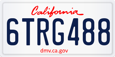CA license plate 6TRG488
