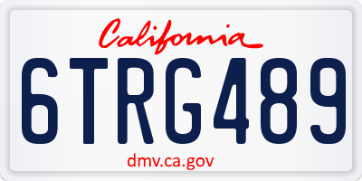 CA license plate 6TRG489