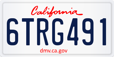 CA license plate 6TRG491