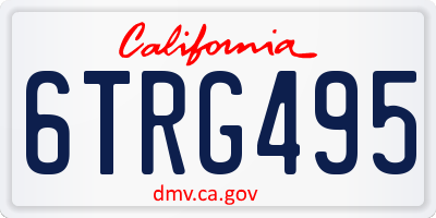 CA license plate 6TRG495