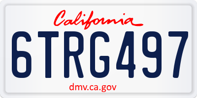 CA license plate 6TRG497