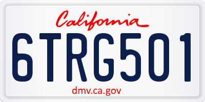 CA license plate 6TRG501