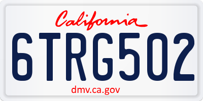 CA license plate 6TRG502