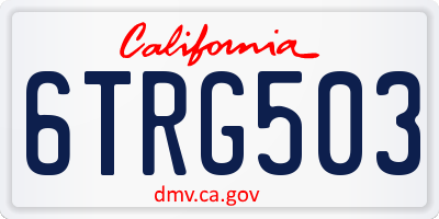 CA license plate 6TRG503