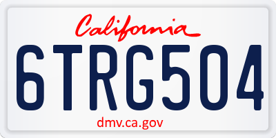 CA license plate 6TRG504