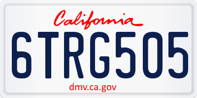 CA license plate 6TRG505
