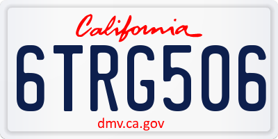 CA license plate 6TRG506