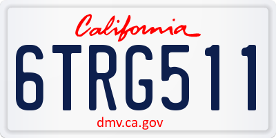 CA license plate 6TRG511