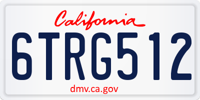CA license plate 6TRG512