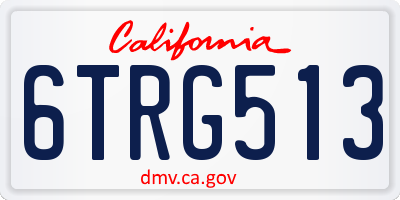 CA license plate 6TRG513