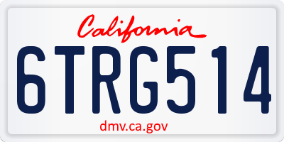 CA license plate 6TRG514