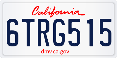 CA license plate 6TRG515