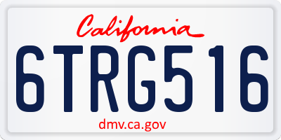 CA license plate 6TRG516