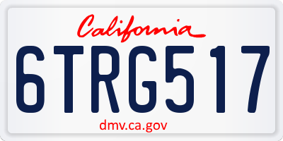 CA license plate 6TRG517