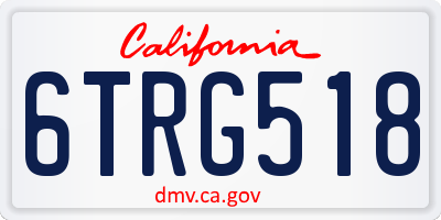 CA license plate 6TRG518