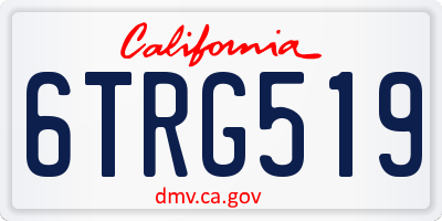CA license plate 6TRG519