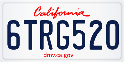 CA license plate 6TRG520