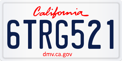 CA license plate 6TRG521