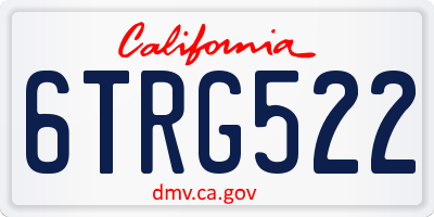 CA license plate 6TRG522