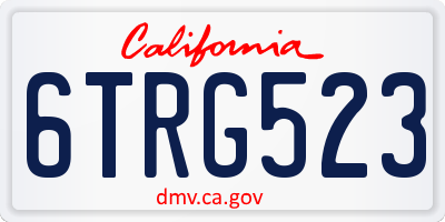 CA license plate 6TRG523