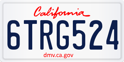 CA license plate 6TRG524