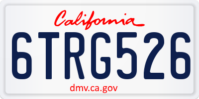 CA license plate 6TRG526
