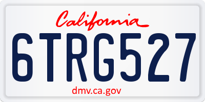 CA license plate 6TRG527