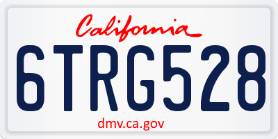 CA license plate 6TRG528