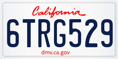 CA license plate 6TRG529