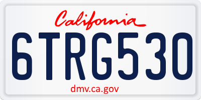 CA license plate 6TRG530