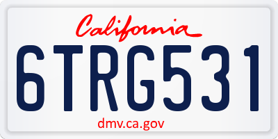 CA license plate 6TRG531