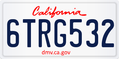 CA license plate 6TRG532