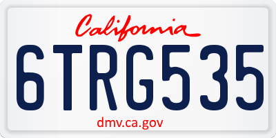 CA license plate 6TRG535