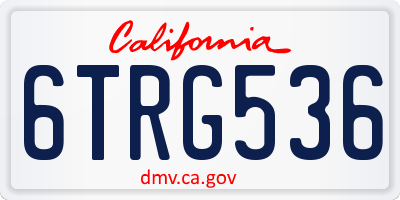 CA license plate 6TRG536