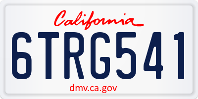 CA license plate 6TRG541