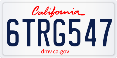 CA license plate 6TRG547