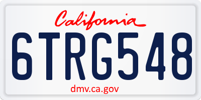 CA license plate 6TRG548