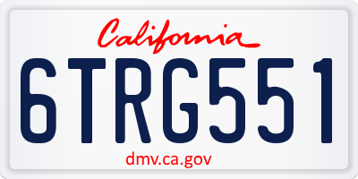 CA license plate 6TRG551