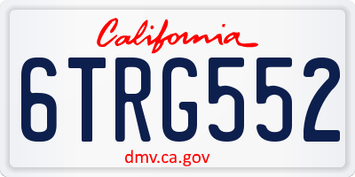 CA license plate 6TRG552