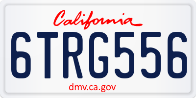 CA license plate 6TRG556