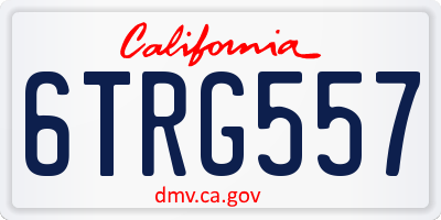 CA license plate 6TRG557
