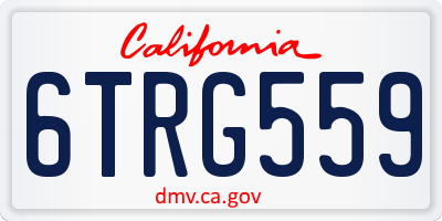 CA license plate 6TRG559