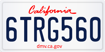 CA license plate 6TRG560