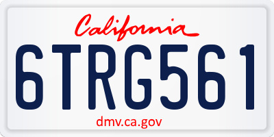 CA license plate 6TRG561
